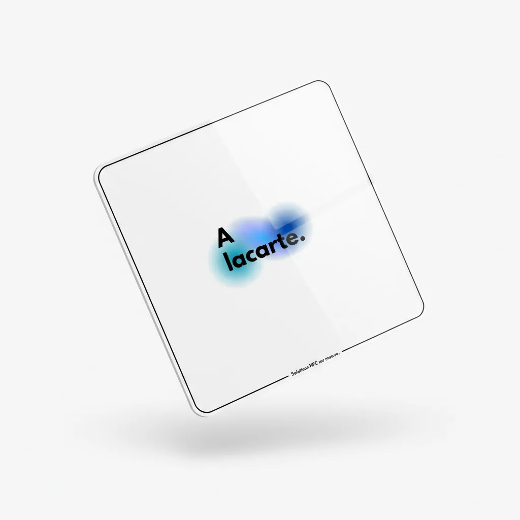 Plaquette NFC personnalisée NFC Alacarte - vue de face